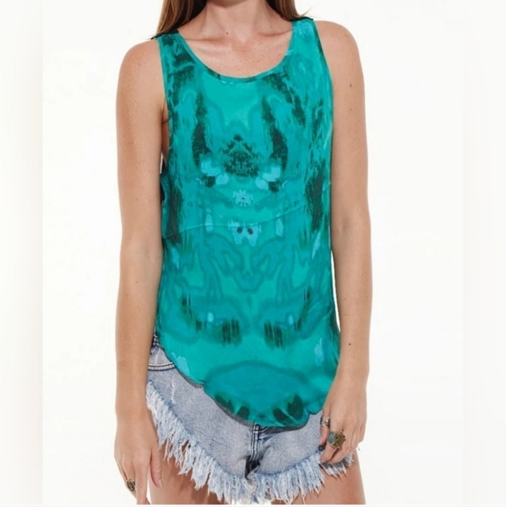One Teaspoon Women's Emerald Rose Dolly Tank Top Size XS